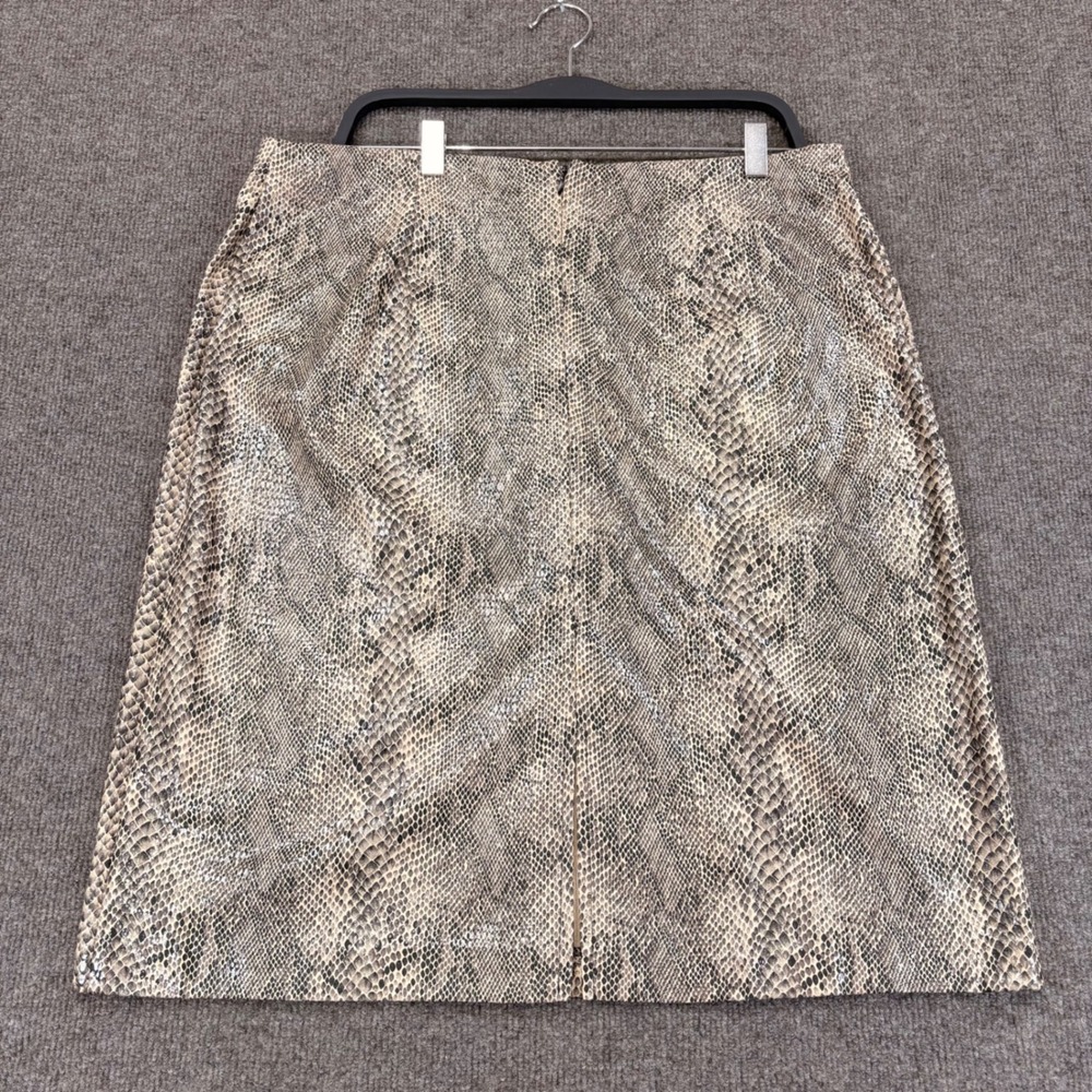 New York City Design Co Snakeskin Print Pencil Skirt Tan Brown 16 Animal Print